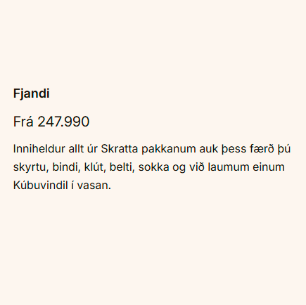 Gjafabréf - Sérsaumur