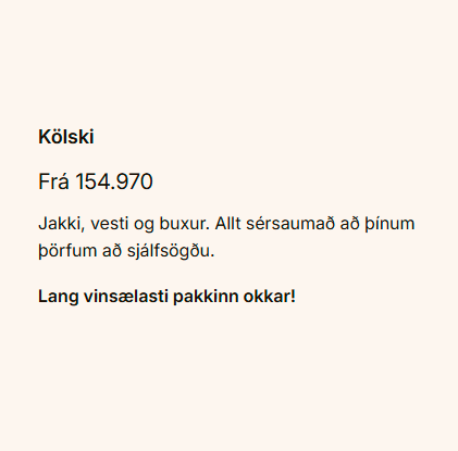 Gjafabréf - Sérsaumur