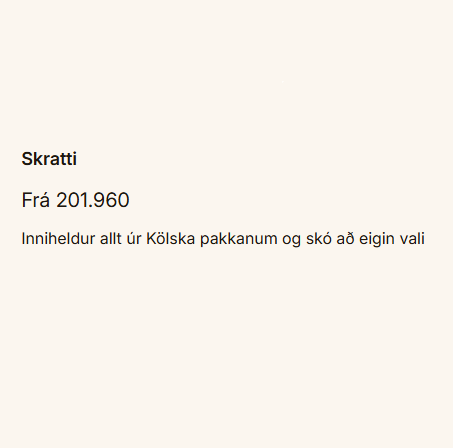 Gjafabréf - Sérsaumur